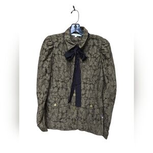 Veronica Beard Olive Green and Black Lace Jacket Size 2